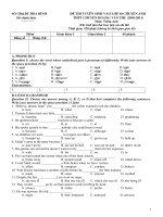 Đề thi vào lớp 10 chuyên HVT (chuyên Anh) 2010 - 2011