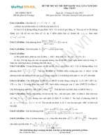 Đề thi thử môn toán kỳ thi THPT quốc gia lần 6 năm 2015