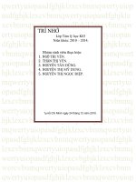 Tiểu luận môn giải phẫu sinh lý và thần kinh cấp cao TRÍ NHỚ