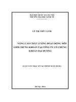 Nâng cao chất lượng hoạt động môi giới chứng khoán tại Công ty cổ phần Chứng khoán Đại Dương