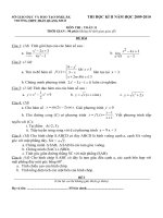Đề đáp án học kì II Toán 11(2011)