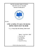 Tiểu luận môn tài chính quốc tế ƯỚC LƯỢNG TỶ GIÁ CÂN BẰNG ĐỒNG NHÂN DÂN TỆ RMB