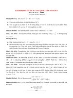 Đề thi mẫu môn toán THPT quốc gia năm 2015