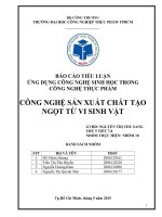 CÔNG NGHỆ SẢN XUẤT CHẤT TẠO NGỌT TỪ VI SINH VẬT