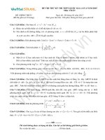 Đề thi thử môn toán kỳ thi THPT quốc gia lần 4 năm 2015