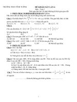 ĐỀ KIỂM TRA GIỮA KỲ TOÁN 7_ CÓ Đ.A