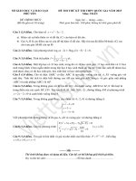 Đề thi thử môn toán kỳ thi THPT quốc gia tỉnh Phú Yên năm 2015