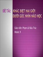 Thuyết trình môn giải phẫu sinh lý và thần kinh cấp cao Khác biệt hai giới dưới góc nhìn não bộ