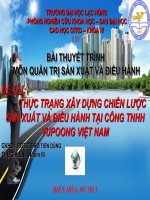 THỰC TRẠNG XÂY DỰNG CHIẾN LƯỢC SẢN XUẤT VÀ ĐIỀU HÀNH TẠI CÔNG TNHH YUPOONG VIỆT NAM