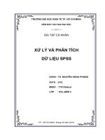 XỬ LÝ VÀ PHÂN TÍCH  DỮ LIỆU SPSS