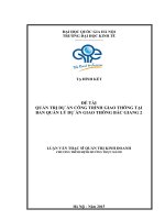 Quản trị dự án công trình giao thông tại Ban quản lý dự án giao thông Bắc Giang 2