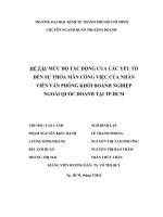 MỨC ĐỘ TÁC ĐỘNG CỦA CÁC YẾU TỐ ĐẾN SỰ THỎA MÃN CÔNG VIỆC CỦA NHÂN VIÊN VĂN PHÒNG KHỐI DOANH NGHIỆP NGOÀI QUỐC DOANH TẠI TP.HCM