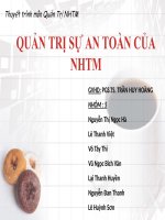 Thuyết trình môn quản trị ngân hàng thương mại Quản trị sự an toàn của ngân hàng thương mại