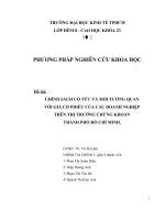 CHÍNH SÁCH CỔ TỨC VÀ MỐI TƯƠNG QUAN VỚI GIÁ CỔ PHIẾU CỦA CÁC DOANH NGHIỆP TRÊN THỊ TRƯỜNG CHỨNG KHOÁN THÀNH PHỐ HỒ CHÍ MINH