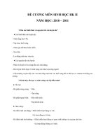 đề cương môn sinh 8 HK ll 2010-2011