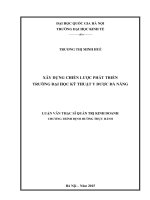 Xây dựng chiến lược phát triển Trường Đại học Kỹ thuật Y Dược Đà Nẵng