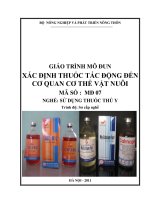 GT mo dun 07 - xác định thuốc tác động đến cơ quan cơ thể vật nuôi