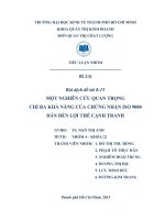 MỘT NGHIÊN CỨU QUAN TRỌNG CHỈ RA KHẢ NĂNG CỦA CHỨNG NHẬN ISO 9000 DẪN ĐẾN LỢI THẾ CẠNH TRANH