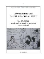 Giáo trình MD 01 - lập kế hoạch sản xuất ba kích sa nhân