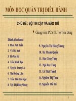 THUYẾT TRÌNH MÔN HỌC QUẢN TRỊ ĐIỀU HÀNH ĐỘ TIN CẬY VÀ BẢO TRÌ