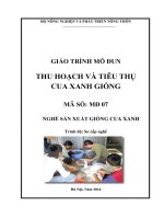 Giáo trình nghề sản xuất giống cua xanh mô đun thu hoạch và tiêu thụ cua xanh giống