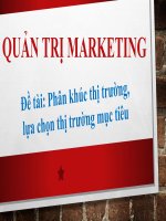Tiểu luận môn học Quản trị Marketing phân khúc thị trường lựa chọn thị trường mục tiêu
