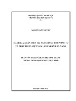 Đánh giá nhân viên tại Ngân hàng thương mại cổ phần Đầu tư và Phát triển Việt Nam - Chi nhánh Đà Nẵng