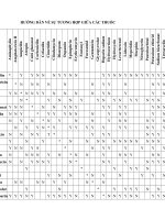 HƯỚNG DẪN VỀ SỰ TƯƠNG HỢP GIỮA CÁC THUỐC