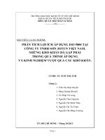 PHÂN TÍCH LỢI ÍCH ÁP DỤNG ISO 9000 TẠI CÔNG TY TNHH SƠN JOTUN VIỆT NAM. NHỮNG KHÓ KHĂN ĐÃ GẶP PHẢI TRONG QUÁ TRÌNH ÁP DỤNG VÀ KINH NGHIỆM VƯỢT QUA CÁC KHÓ KHĂN