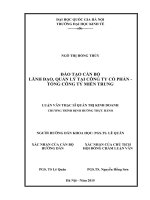 Đào tạo cán bộ lãnh đạo, quản lý tại Công ty cổ phần – Tổng công ty Miền Trung