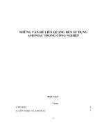 NHỮNG VẤN ĐỀ LIÊN QUANG ĐẾN SỬ DỤNG AMONIAC TRONG CÔNG NGHIỆP