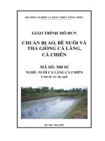 Giáo trình MD02-Chuẩn bị ao nuôi, bè nuôi và thả giống cá lăng cá chiên