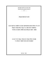 Xây dựng Chiến lược Kinh doanh Công ty Cổ phần Thương mại và Truyền Thông Năng lượng mới, giai đoạn 2015 - 2020