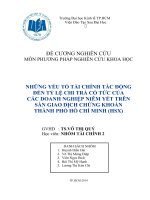 NhỮng yẾu tỐ tài chính tác đỘng đẾn tỶ lỆ chi trẢ cỔ tỨc cỦa các doanh nghiỆp niêm yẾt trên Sàn Giao DỊch ChỨng Khoán Thành PhỐ HỒ Chí Minh (HSX)