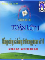 bảng cộng trừ trong phạm vi mười