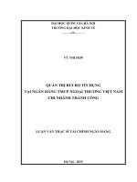 Quản trị rủi ro tín dụng tại Ngân hàng TMCP Ngoại thương Việt Nam- Chi nhánh Thành Công