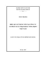 Hiệu quả sử dụng vốn tại Công ty Cổ phần xuất nhập khẩu Tổng hợp I Việt Nam