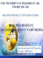 Bài 24: Phân bố dân cư, các loại hình quần cư và đô thị hóa