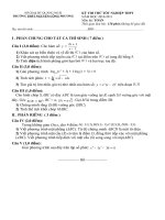 Đề & đáp án Toán thi thử TN THPT 2011