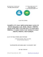 Nghiên cứu đặc điểm sinh học loài cỏ xoan Halophila ovalis (R. Br.) Hook.f. trong đầm nuôi thủy sản huyện Cát Hải (Hải Phòng) và khả năng nảy mầm của hạt trong phòng thí nghiệm