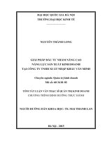 tóm tắt luận văn giải pháp đầu tư nhằm nâng cao năng lực sản xuất kinh doanh tại công ty TNHH xuất nhập khẩu văn minh