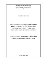 Nâng cao năng lực động viên khuyến khích và năng lực gây ảnh hưởng của Lãnh đạo Công ty TNHH Phát triển Công nghệ Hệ thống (SYSTECH)