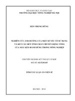 tóm tắt luận án tiến sĩ  Nghiên cứu ảnh hưởng của một số yếu tố sử dụng và kết cấu đến tính chất chuyển động vòng của máy kéo bánh dùng trong nông nghiệp