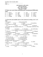 de thi kiem tra tieng anh lan 4