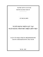 Tuyển dụng nhân lực tại Ngân hàng TMCP Bưu điện Liên Việt