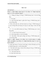 luận văn quản trị  nhân lực Thực trạng công tác tuyển dụng và biên chế nhân lực tại Công ty TNHH thương mại và vận tải Hưng Phát