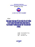 luận văn quản trị nhân lực ỨNG DỤNG TOÁN KINH TẾ VÀO PHÂN TÍCH HỆ THỐNG VÀ XÂY DỰNG PHẦN MỀM PHÂN CÔNG NHÂN SỰ TẠI XÍ NGHIỆP THƯƠNG MẠI MẶT ĐẤT TÂN SƠN NHẤT (TIAGS)