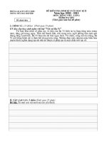 ĐỀ KIÊM TRA ĐỊNH KỲ CUỐI HKII TIẾNG VIỆT