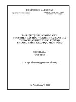 Dạy, kiểm tra, đánh giá theo chuẩn môn Hóa