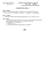 ĐỀ KIỂM TRA HK II HÓA 11 CB, CÓ ĐA